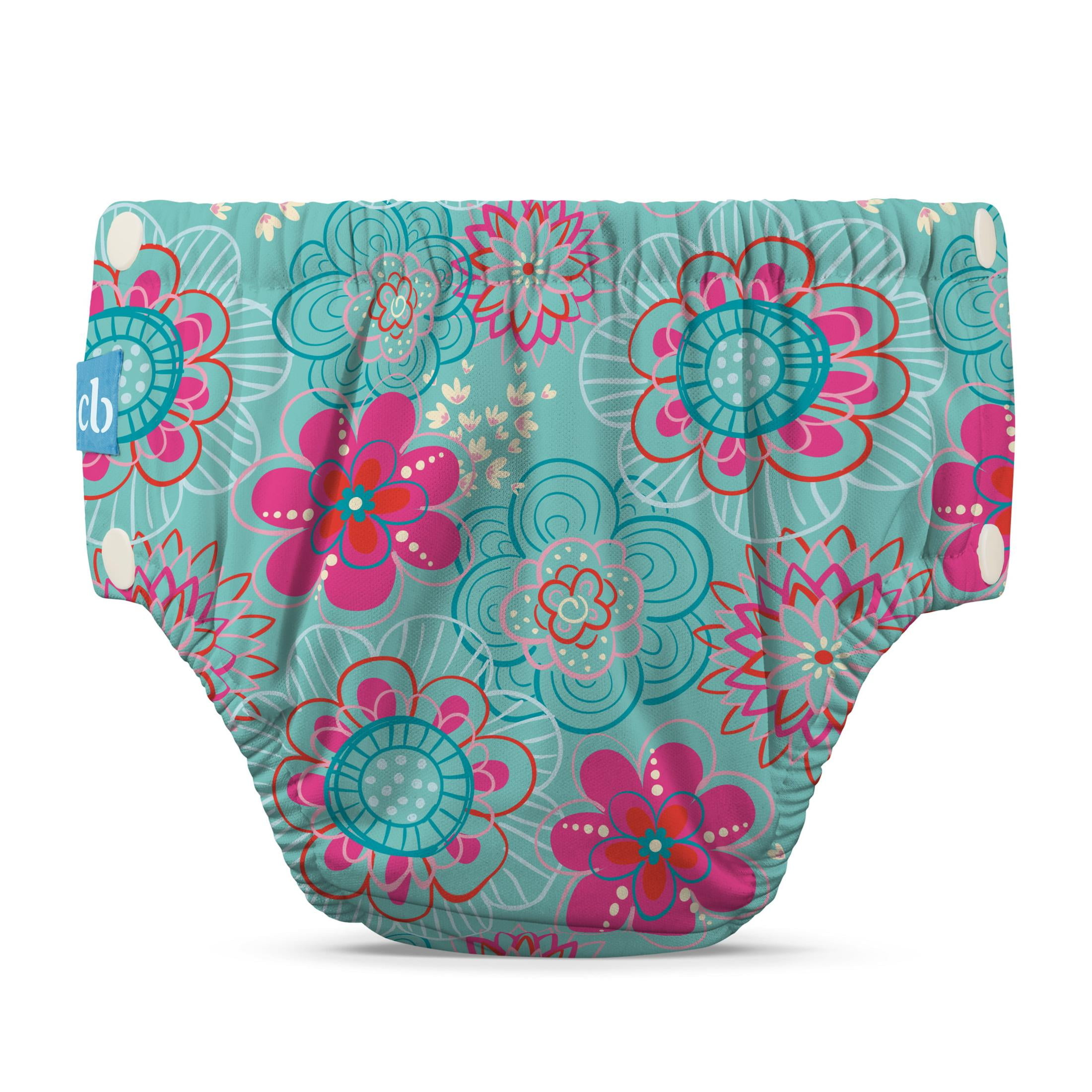 Charlie Banana Reusable Swim Diaper Snaps Multi-Color Floriana Size S ...