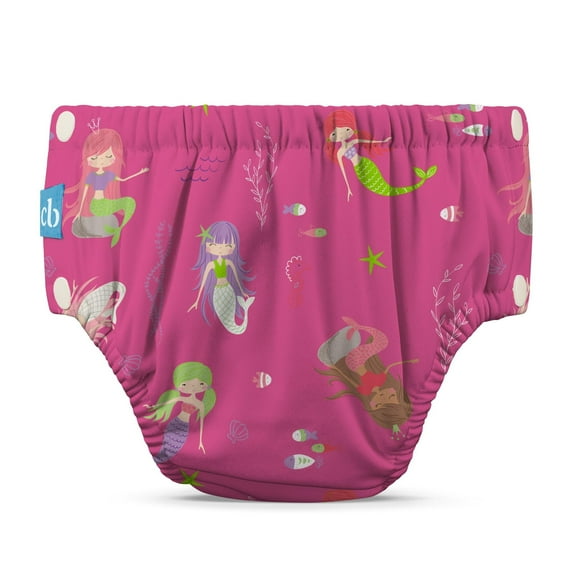 Charlie Banana Reusable Swim Diaper Snaps Multi-Color Mermaid Zoe Size L (22-34 lbs) 1 Pack