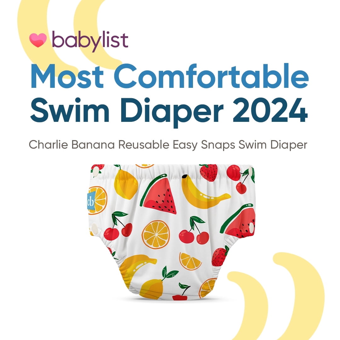 Charlie Banana Reusable Swim Diaper Snaps Multi-Color Seally Size S (12 ...