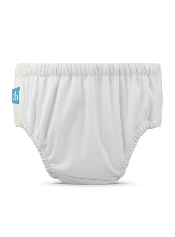 Charlie Banana Reusable Swim Diaper Snaps Multi-Color White Size M (16-28 lbs) 1 Pack