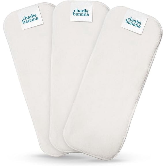 Charlie Banana Reusable and Washable Fleece Inserts for Cloth Diapers, Newborn - 3 Pack