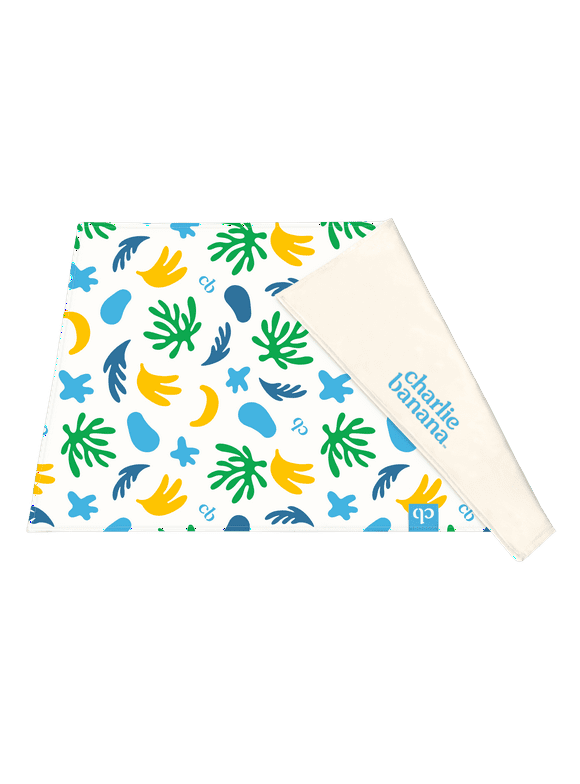 Charlie Banana Reusable and Washable Organic Cotton Changing Pad, Multi-Color CB Leaf - 1 Pack