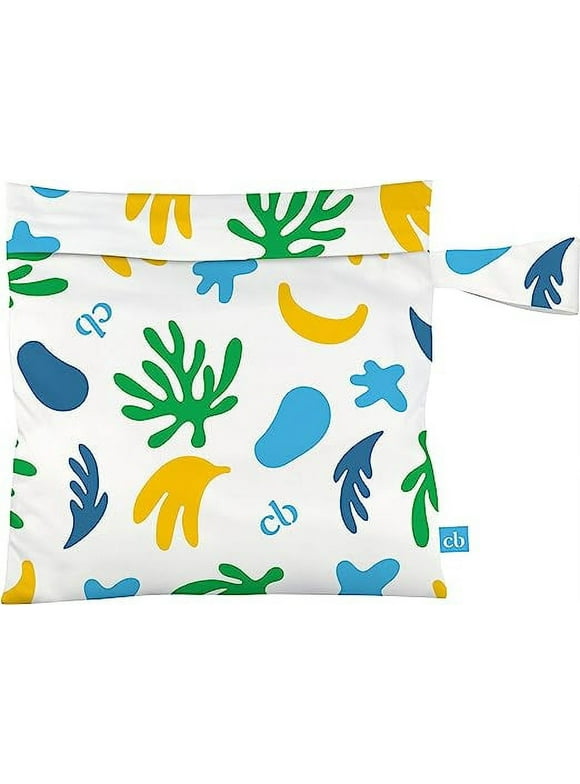 Charlie Banana Waterproof Reusable Tote Bag for Diapers and Swimwear, Multi-Color CB Leaf - 1 Pack - Unisex