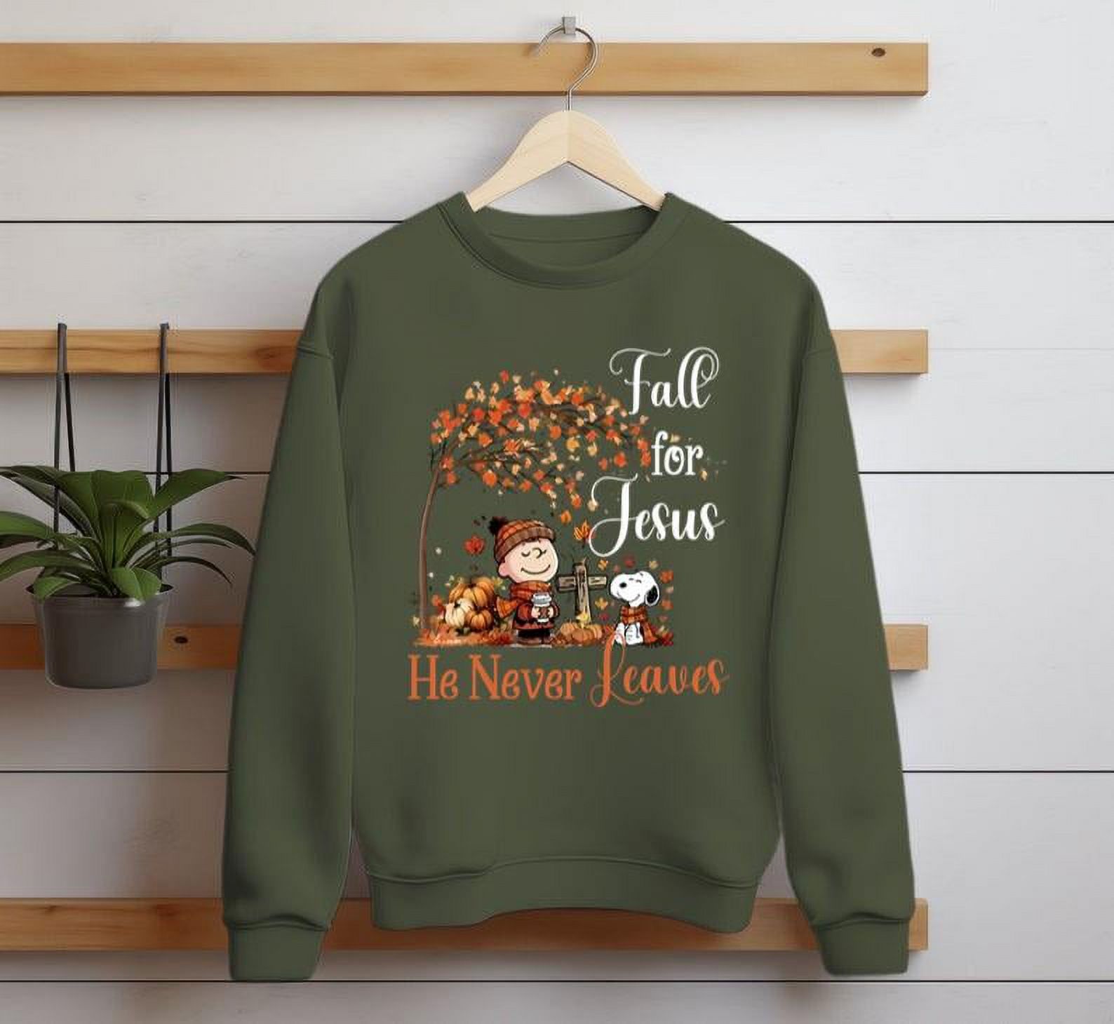 Charlie Brown Snoopy And Woodstock Fall For Jesus He Never Leaves 2024