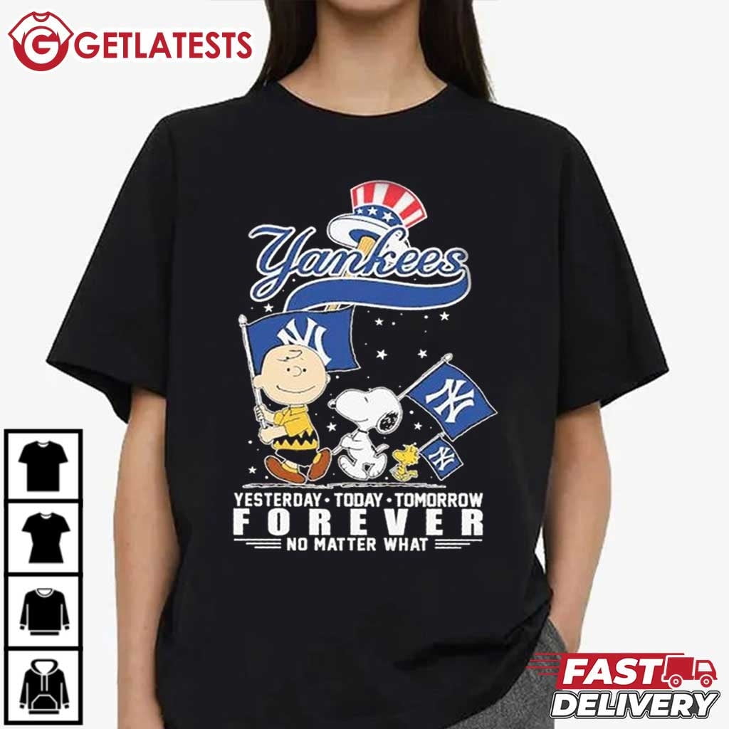 Charlie Brown and Snoopy New York Ynkees Forever TShirt