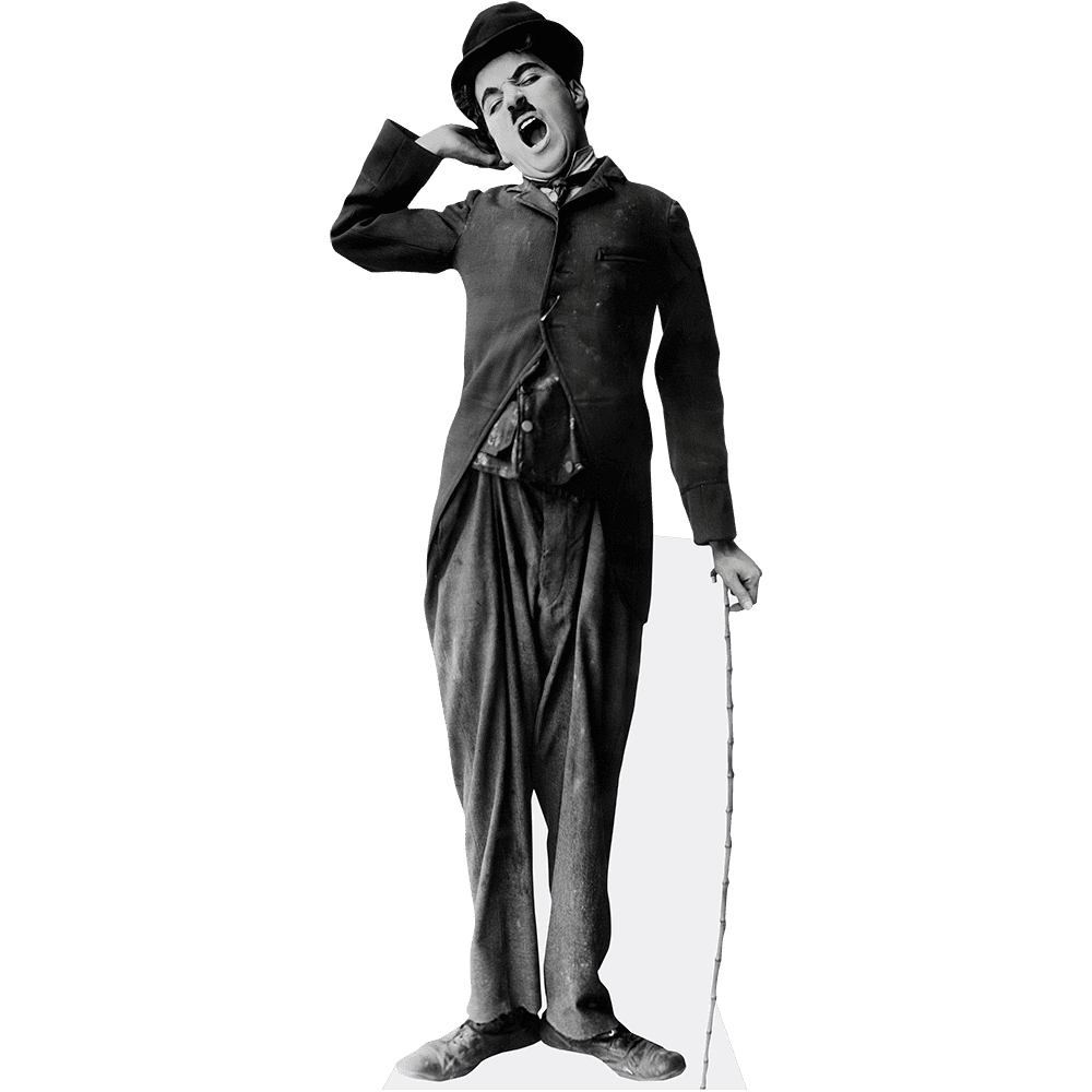 Charlie Chaplin (BW) Mini Size Cutout. Standee.