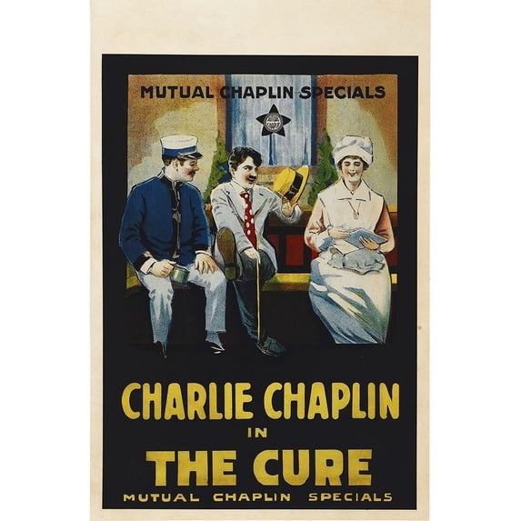 Charlie Chaplin - The Cure 1917 Poster Print by Hollywood Photo Archive Hollywood Photo Archive