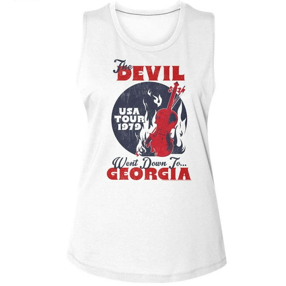Charlie Daniels Band Devil Went Down To Georgia White Women's Muscle Tank Top T-Shirt