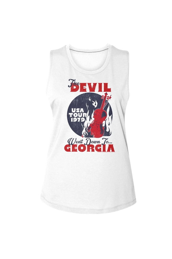 Charlie Daniels Band Devil Went Down To Georgia White Women's Muscle Tank Top T-Shirt