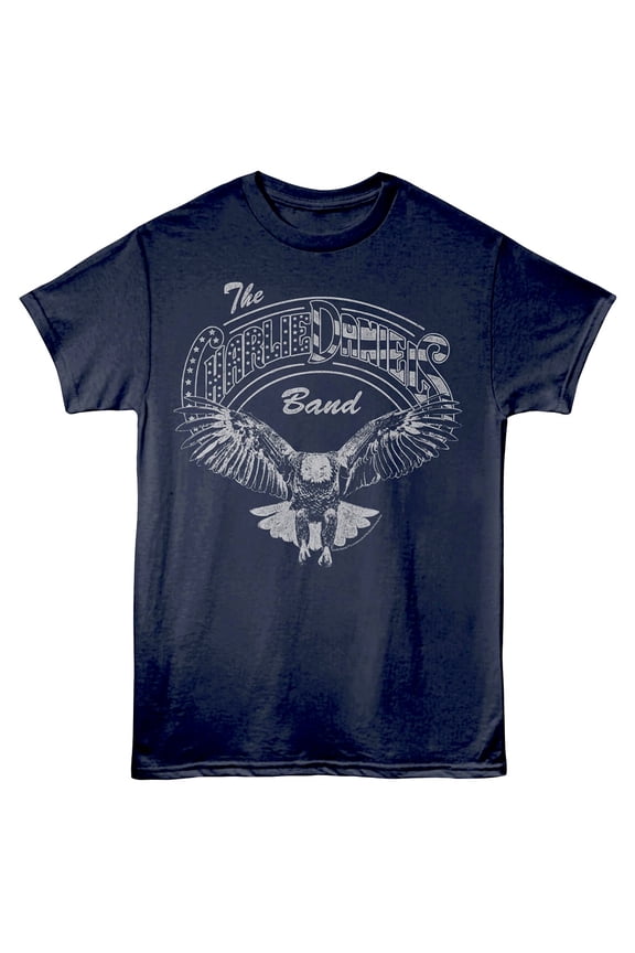 Charlie Daniels Band American Eagle Men's T Shirt (Navy, AdultM)