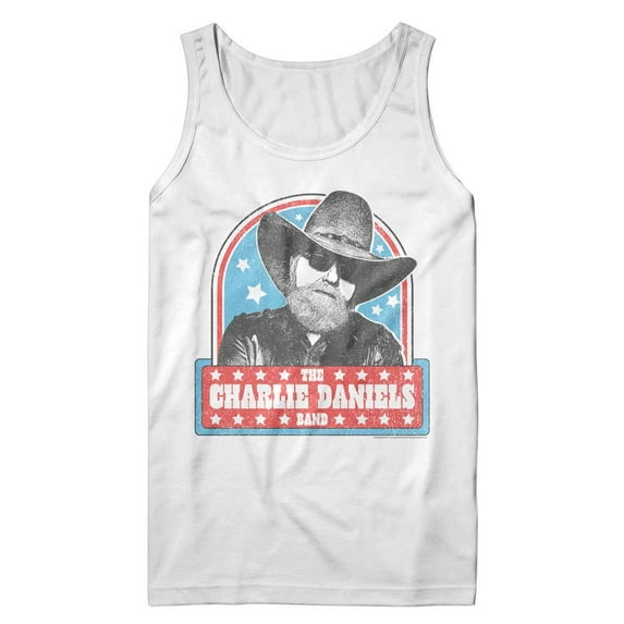 Charlie Daniels Band Vintage Stars White Tank Top T-Shirt