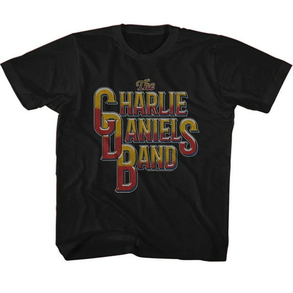 Charlie Daniels Band Vintage Style Logo Black Youth T-Shirt