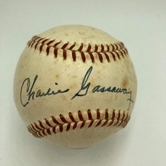 Charlie Gassaway "Sheriff" Signed 1950's American League Harridge Baseball JSA