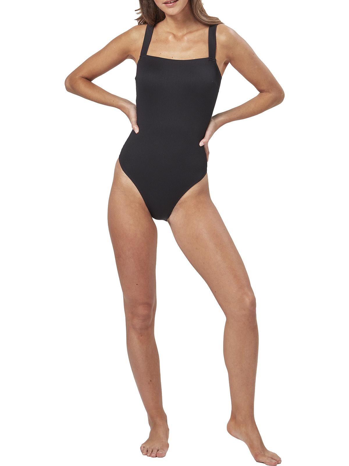 Charlie Holiday Womens Miami High Waist Ribbed One Piece Swimsuit