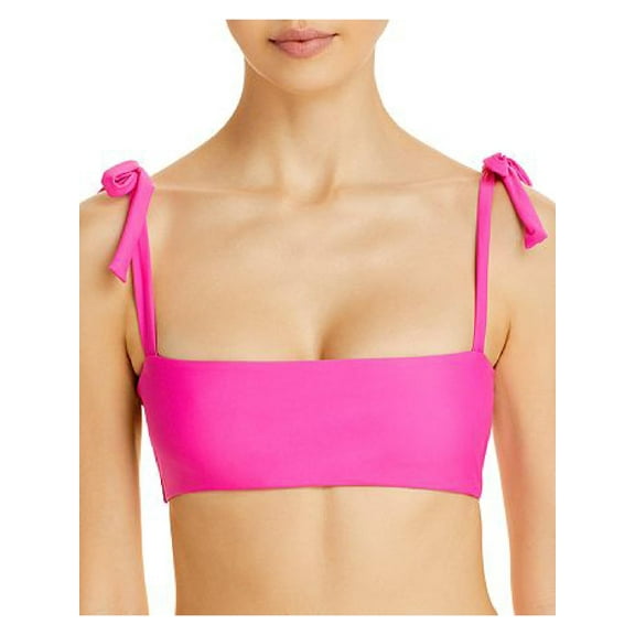 Charlie Holiday Womens Solid Bandeau Swim Top Separates Pink M