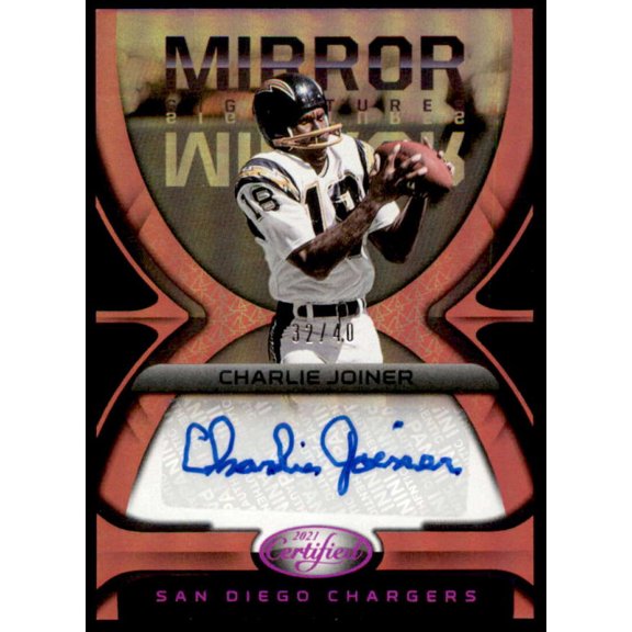 Charlie Joiner Card 2021 Certified Mirror Signatures Pink #70