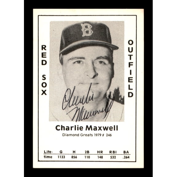 Charlie Maxwell Autographed 1979 Diamond Greats Card #246 Boston Red Sox SKU #188854