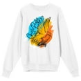 thumbnail image 1 of Charlie Parker Graffiti-Style Bird With Saxophone White Crew Neck Sweatshirt-XL, 1 of 2