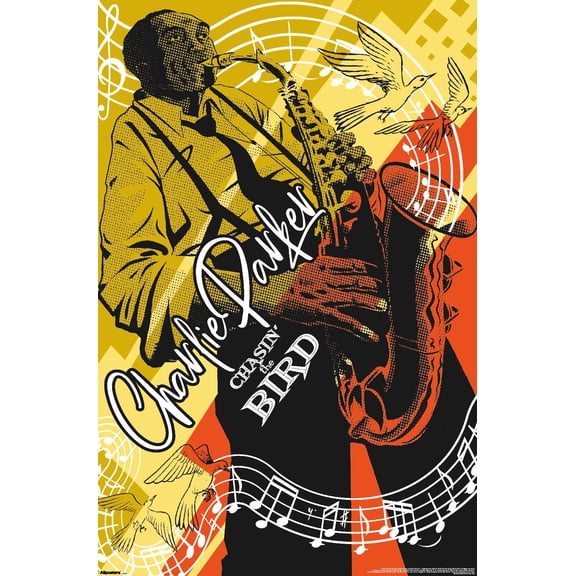 Charlie Parker - Music Notes Wall Poster, 14.725" x 22.375"