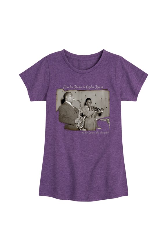 - The Three Deuces - Girls Fitted Short Sleeve Graphic T-Shirt