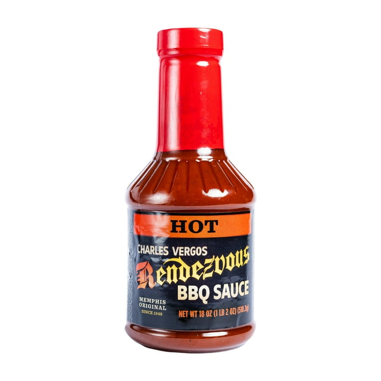 Charlie Vergos, Rendezvous Hot BBQ Sauce, 18 oz, Memphis Original