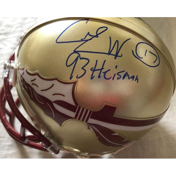 Charlie Ward and Chris Weinke autographed Florida State Seminoles mini helmet (Schwartz Sports)