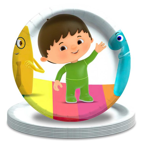 Charlie and the Numbers Paper Plates Birthday Decorations Party Supplies Tableware Disposable Dinnerware