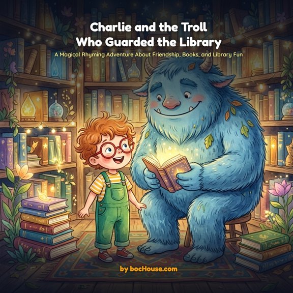Charlie and the Troll Who Guarded the Library: A Magical Rhyming Adventure About Friendship, Books, and Library Fun, (Paperback)