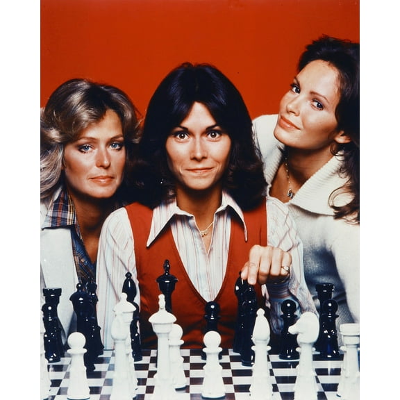 Charlie's Angels 24X36 Classic Hollywood Poster F. Fawcett Kate Jackson Jaclyn Smith With Chess Set