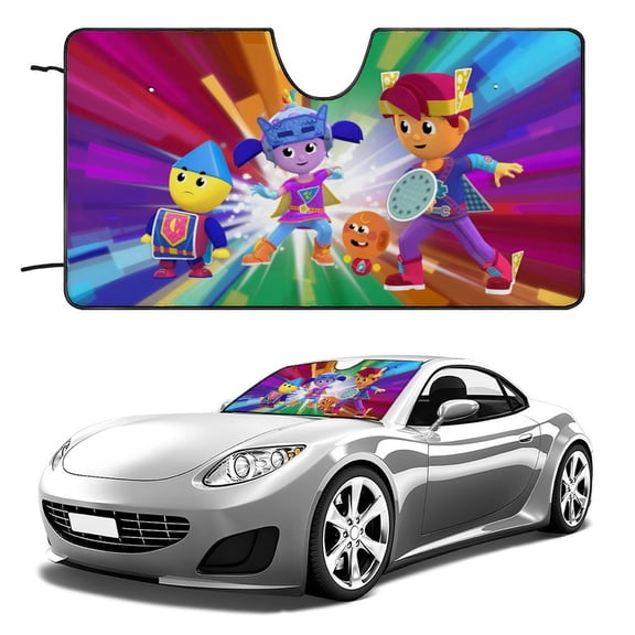 Charlie's Colorforms City-theme Windshield Sun Shade Front Protector Folding Car Sun Visor Blocks Uv Rays Keeps Your Vehicle Cool56in*30in(140cm*76cm)