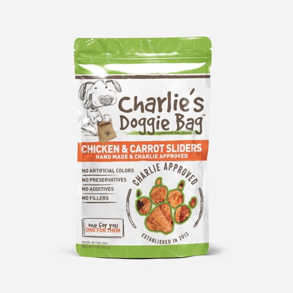 Charlie's Doggie Bag - Chicken & Carrot Sliders, 5oz Bag