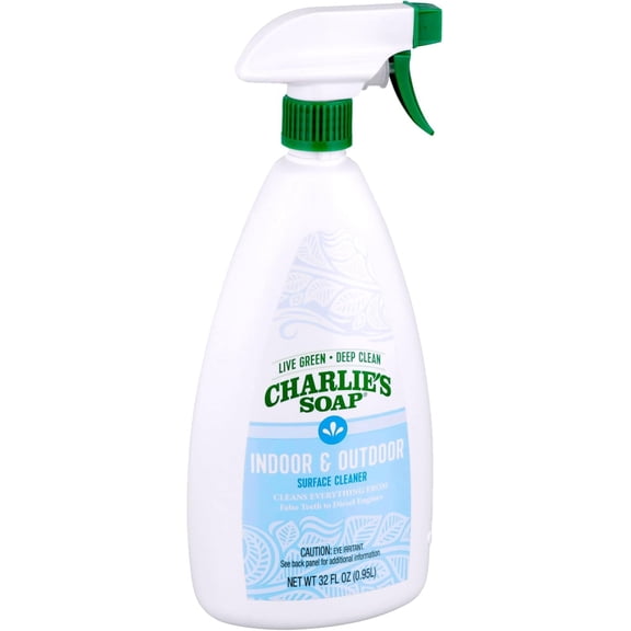Charlie's Soap Indoor & Outdoor Surface Cleaner Refill Biodegradable Natural Outdoor Cleaning Spray  Safe for Indoor Use (32.00 Fl Oz (Pack of 2))