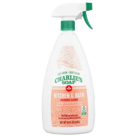 Charlie's Soap, Kitchen and Bath Household Cleaner, Non-Toxic, Multi-Surface Use, 32 oz -1 Pack
