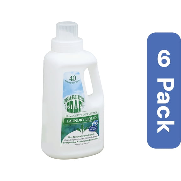 Charlie's Soap Laundry Liquid 32 Ounce (Pack Of 6)