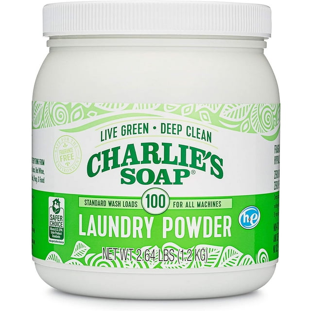 Charlie's Soap Laundry Powder 100 Load Jar Refillable EcoFriendly