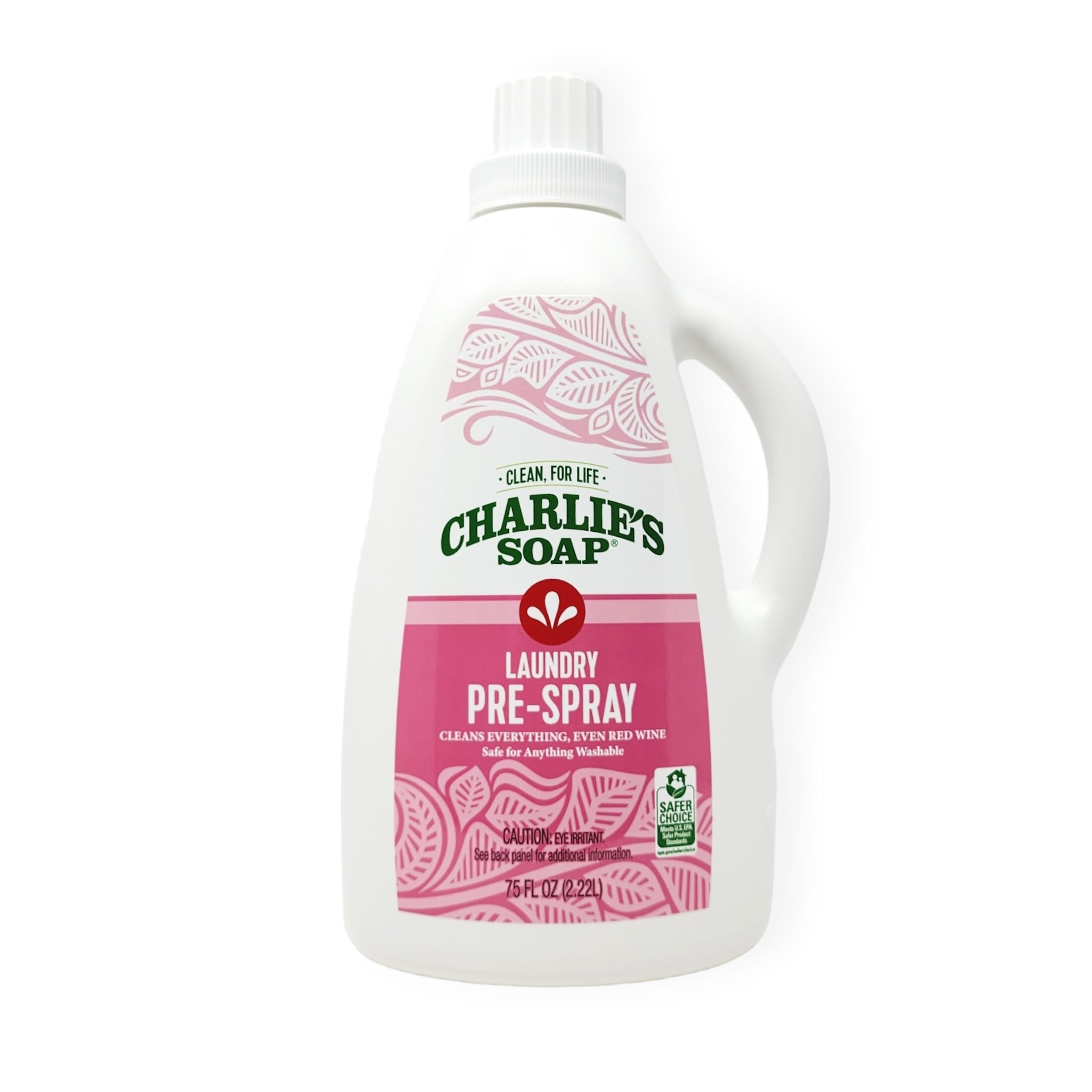 Charlies Soap, Laundry Pre-Spray Stain Remover Refill Natural Laundry Pretreat and Stain Remover, 75 Fl Oz - Pack of 1