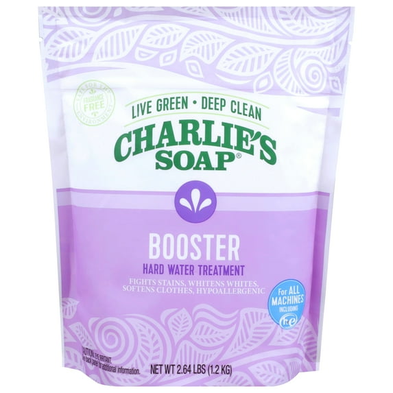 Charlie's Soap, Powdered Laundry Booster and Hard Water Treatment, Fragrance Free, 2.64 lb - 1 Pack