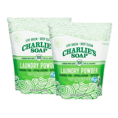 Charlie’s Soap - Unscented Laundry Powder Detergent 100 Loads (2.64 lb)