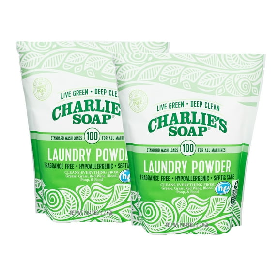 Charlie’s Soap - Unscented Laundry Powder Detergent 100 Loads (2.64 lb)