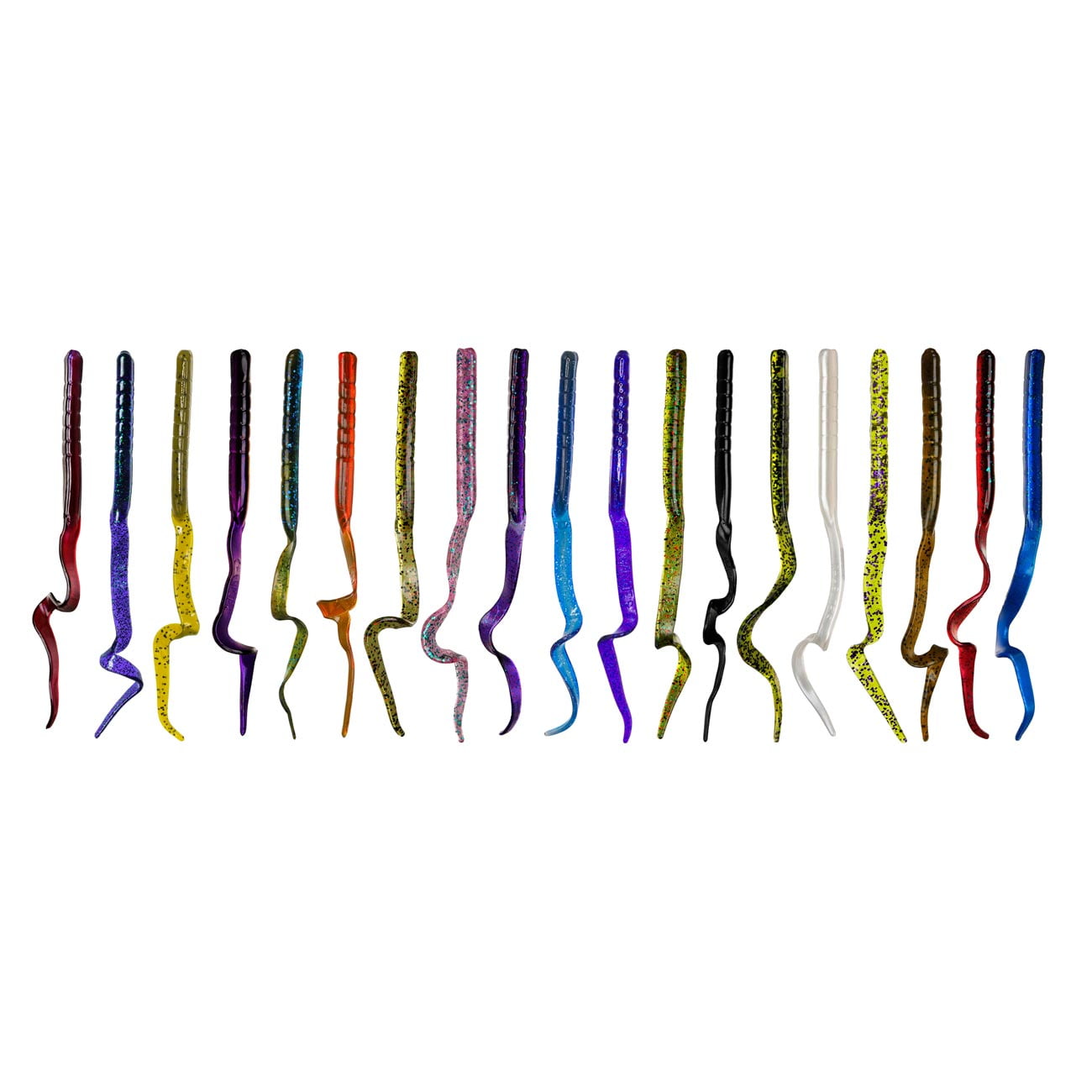 Charlie's Worms 10 Swim Worm, Red Shad & Green Glitter, 6 Count