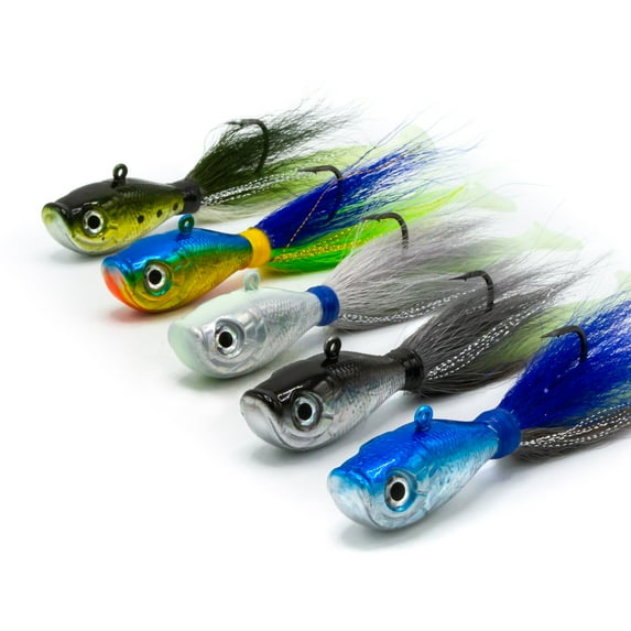 Charlie's Worms Jiggin' Dipper Holographic Bucktail Fishing Lure Jigs, Dorado, 3/8oz