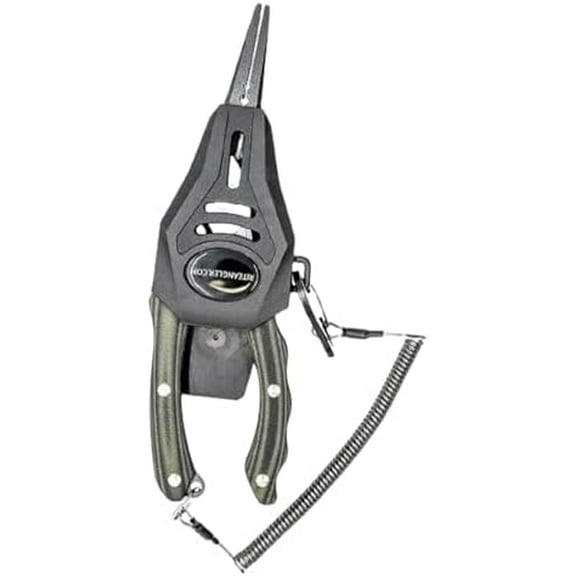 Charlie's Worms Stainless Steel Fishing Pliers - Hook Remover with Safety Lock, Split Ring Tool, Line Cutter, Saltwater & Freshwater Accessories, Gifts for Men, Teens, Crappie & Catfish Gear