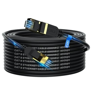 Cat 8 Ethernet Cable 75ft, Outdoor&Indoor, Heavy Duty High Speed Cat 8 LAN Network Cable, 40Gbps 2000MHz with Gold Plated RJ45 Connector, Weatherproof S/FTP UV Resistant for Router/Modem/Gaming