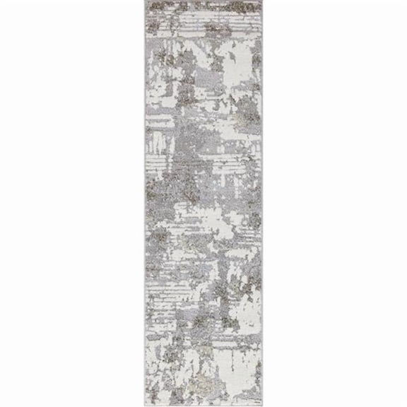 Charlotte 48452 2 ft. x 7 ft. 3 in. Runner Rug, Aqua & Gray