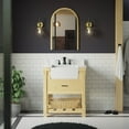 thumbnail image 1 of Charlotte 30" Farmhouse Bathroom Vanity with Driftwood Cabinet and Carrara Marble Top, 1 of 7