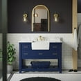 thumbnail image 1 of Charlotte 48" Farmhouse Bathroom Vanity with Royal Blue Cabinet and Carrara Marble Top, 1 of 6