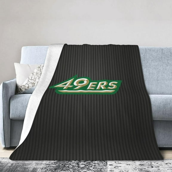 Charlotte 49ers Original Fleece Blanket, Very Soft Microfiber Flannel Blanket for Couch Warm and Cozy for All Seasons, Black