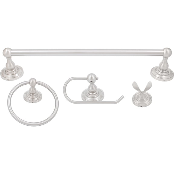Charlotte Bathroom Set, 4-Piece, Satin Nickel by Stone Harbor Hardware