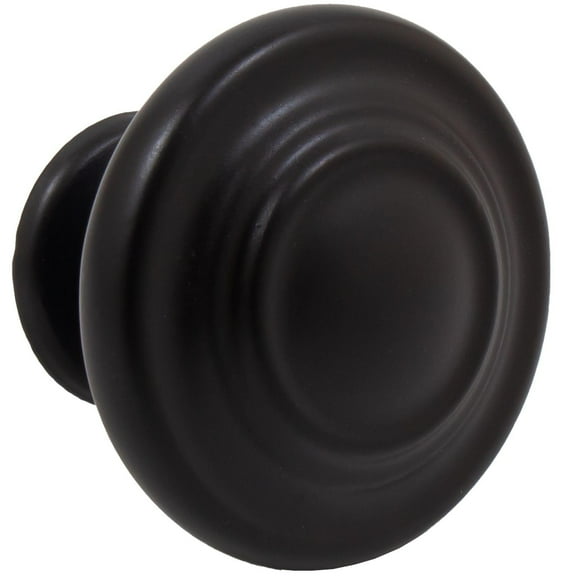 Charlotte Cabinet Knob, 1-3/8 Inches, Matte Black by Stone Harbor Hardware