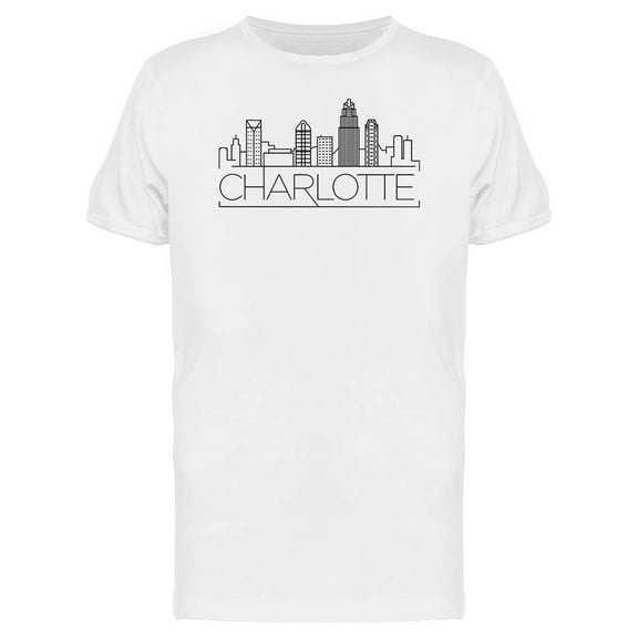 Charlotte City Skyline Landmark T-Shirt Men -Image by Shutterstock, Male Medium